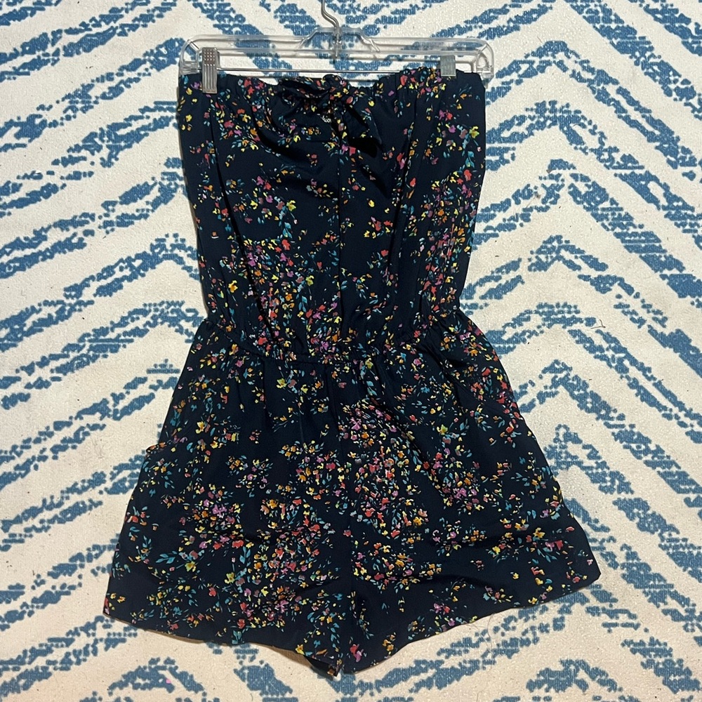 Floral Print Jumpsuit Shorts Romper PC